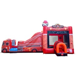 MEGA Firetruck Bounce House and Slide