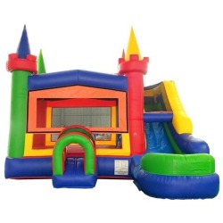 Rainbow Bounce House and Side Slide